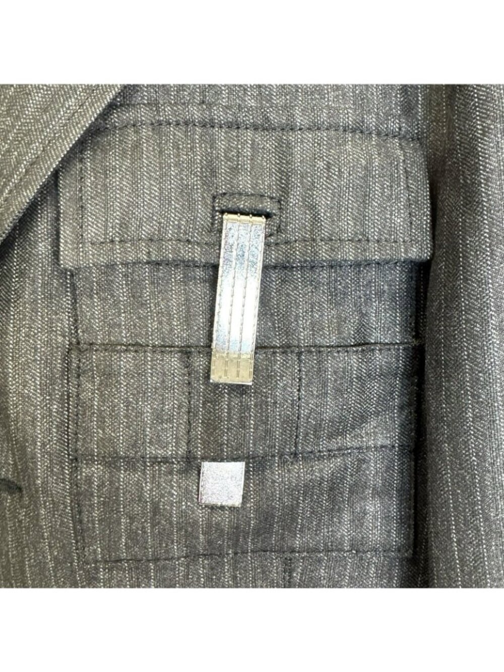 Dirk Bikkembergs Black Wool Pinstripe Military Blazer Jacket Mens US 38 / EU 48 - Picture 3 of 9